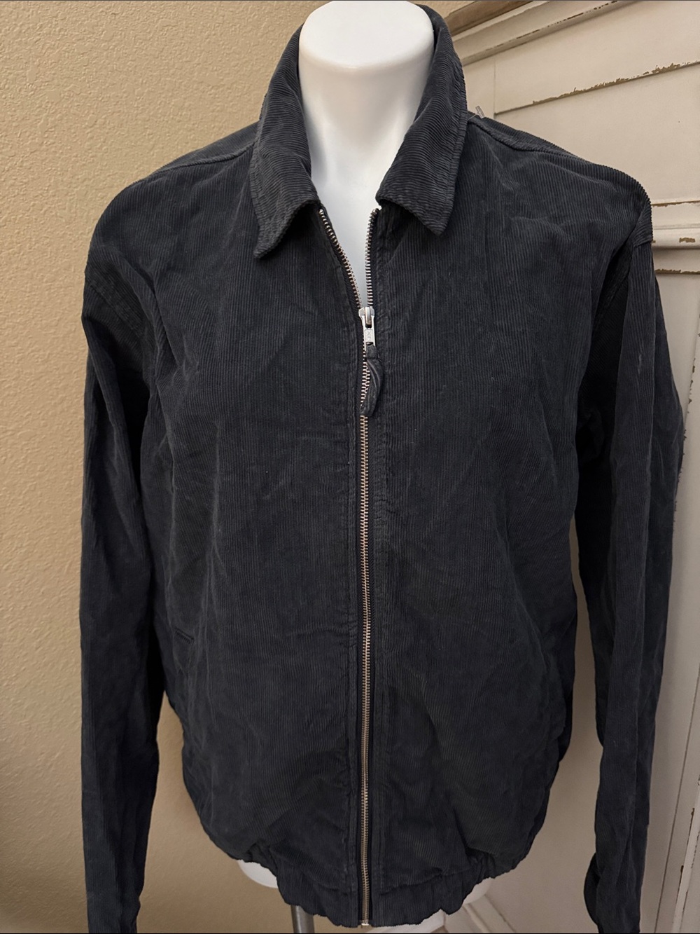 Urban Outfitters Charcoal Corduroy Zip Jacket